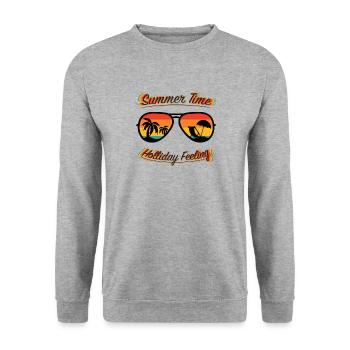 Summer Time - Holiday Feeling - Unisex Sweatshirt - salt & pepper - Front - Alina (178cm) & Michal (187cm)