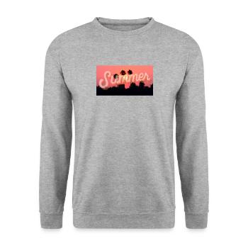 Summer Sonnenuntergang - Unisex Pullover - Weißgrau meliert - Vorne - Alina (178cm) & Michal (187cm)
