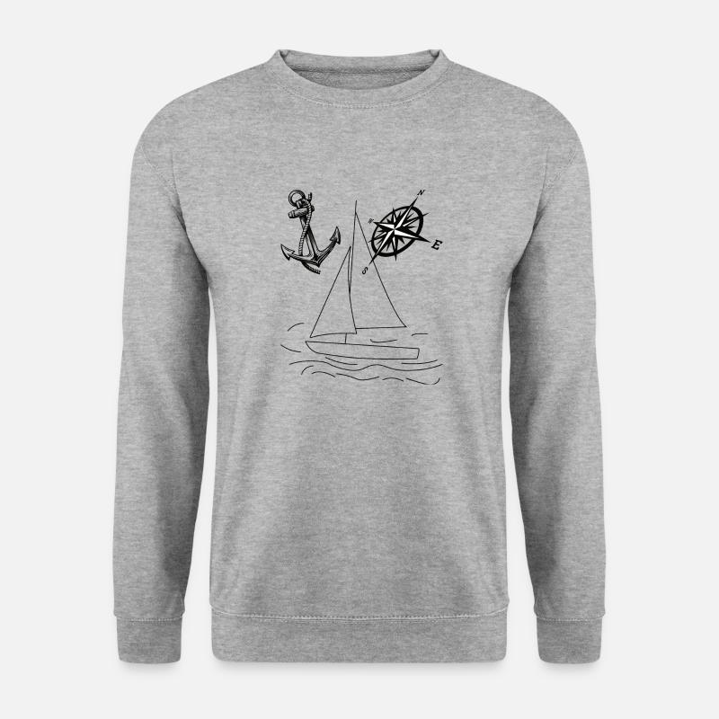 Segeln Jolle Wasser - Unisex Pullover - Weißgrau meliert