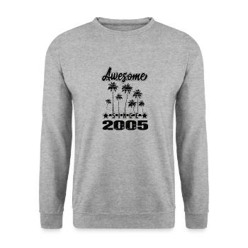 Awesome Since 2005 - Unisex Pullover - Weißgrau meliert - Vorne - Alina (178cm) & Michal (187cm)