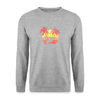 Jet Ski Summer Sunset de los 80 - Sweat-shirt Unisexe - gris chiné - Devant - Alina (178cm) & Michal (187cm)