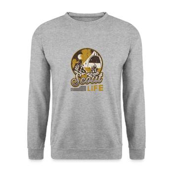 Scout Life Scout Camping Outdoor Scout - Unisex Sweatshirt - salt & pepper - Front - Alina (178cm) & Michal (187cm)