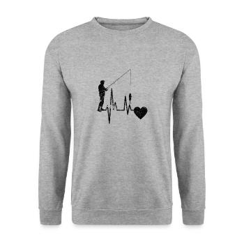 Pêche Pêcheur Pêche Pêche Hameçons de pêche - Sweat-shirt Unisexe - gris chiné - Devant - Alina (178cm) & Michal (187cm)
