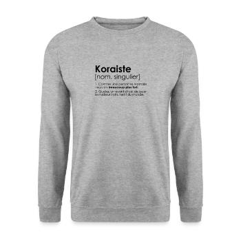 koraiste kora humour definition - Sweat-shirt Unisexe - gris chiné - Devant - Alina (178cm) & Michal (187cm)