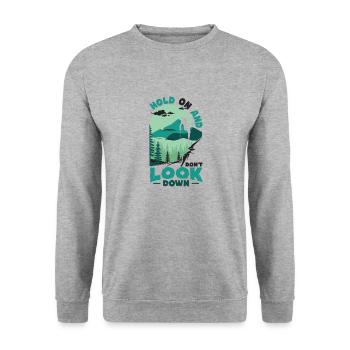 Don't Look Down Bouldering,Rock Climbing. - Unisex Sweatshirt - salt & pepper - Front - Alina (178cm) & Michal (187cm)