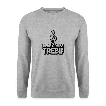 Music Treble Clef Music Symbol Musician - Unisex Sweatshirt - salt & pepper - Front - Alina (178cm) & Michal (187cm)