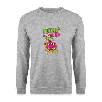 Music Turnip Party Music Lover Vegetable - Unisex Sweatshirt - salt & pepper - Front - Alina (178cm) & Michal (187cm)