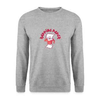 Musik Rappen Musiker Rapper Papier Lieder - Unisex Pullover - Weißgrau meliert - Vorne - Alina (178cm) & Michal (187cm)