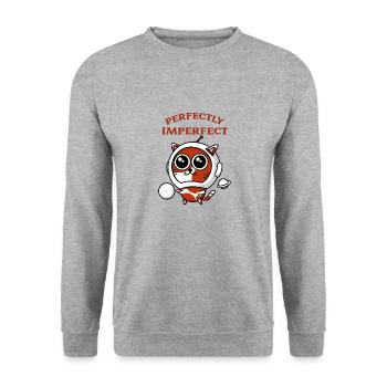 Astronaut Katze - Unisex Pullover - Weißgrau meliert - Vorne - Alina (178cm) & Michal (187cm)