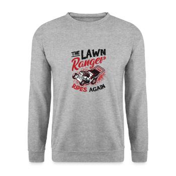 The Lawn Ranger Rides Again Lawn Care Lawn Mower - Unisex Sweatshirt - salt & pepper - Front - Alina (178cm) & Michal (187cm)
