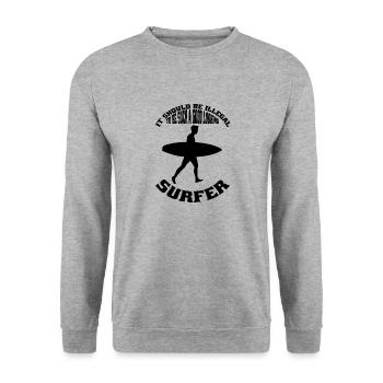 Surf instructor Surfer surf surf surfboard - Unisex Sweatshirt - salt & pepper - Front - Alina (178cm) & Michal (187cm)