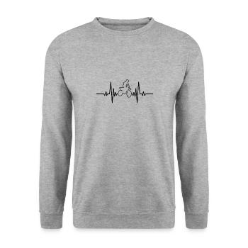 Motorcross Gift MotoCycliste Cyclomoteur - Sweat-shirt Unisexe - gris chiné - Devant - Alina (178cm) & Michal (187cm)