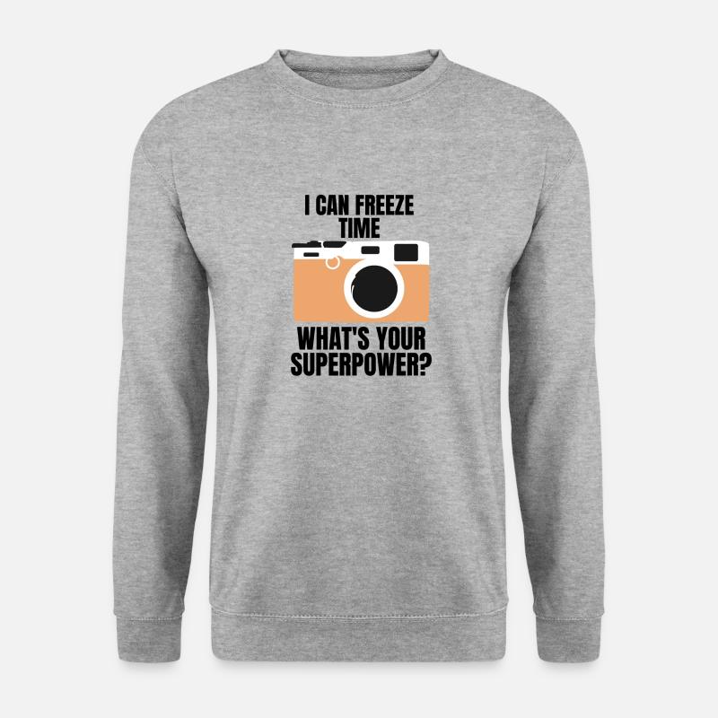 Fotograf Kamera - Unisex Pullover - Weißgrau meliert