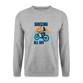 Changement de vitesse du vélo - Sweat-shirt Unisexe - gris chiné - Devant - Alina (178cm) & Michal (187cm)