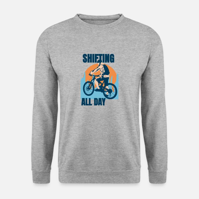 Fahrradschaltung - Unisex Pullover - Weißgrau meliert