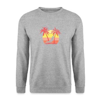 Portero de fútbol Save Summer Sunset 80s Palm - Sweat-shirt Unisexe - gris chiné - Devant - Alina (178cm) & Michal (187cm)