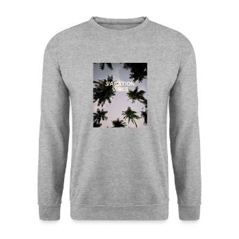 Palmen Urlaub Sommer Reisen Spanien Malediven - Unisex Pullover - Weißgrau meliert - Vorne - Alina (178cm) & Michal (187cm)