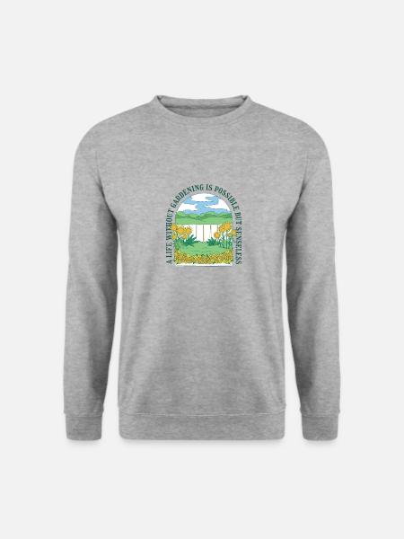 Garten Obstgarten Geschenk Gärtner Hobbygärtner - Unisex Pullover - Weißgrau meliert