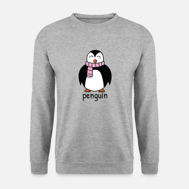 Winterpinguin - Unisex Pullover - Weißgrau meliert