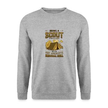 Is A Post Apocalyptic Survival Skill Scouting - Unisex Sweatshirt - salt & pepper - Front - Alina (178cm) & Michal (187cm)