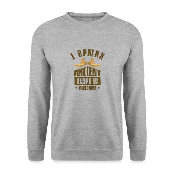 Egyptian Myth Ancient Hieroglyphs Symbols - Unisex Sweatshirt - salt & pepper - Front - Alina (178cm) & Michal (187cm)