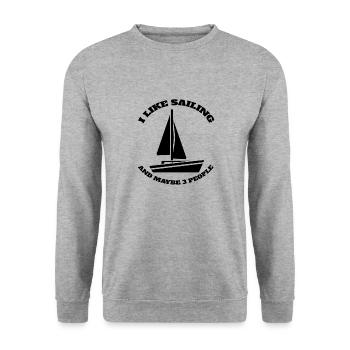 Voilier Voilier Marin Capitaine Bateau Voile - Sweat-shirt Unisexe - gris chiné - Devant - Alina (178cm) & Michal (187cm)
