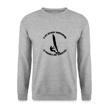 Windsurfer Cadeau Planche à voile Surf Kitesurfer - Sweat-shirt Unisexe - gris chiné - Devant - Alina (178cm) & Michal (187cm)