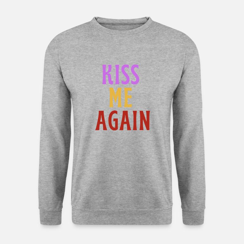 Küss mich wieder - LIEBE! - Unisex Pullover - Weißgrau meliert