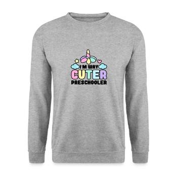 Enfants d’âge préscolaire Retour à l’école Way Cuter pour les filles - Sweat-shirt Unisexe - gris chiné - Devant - Alina (178cm) & Michal (187cm)