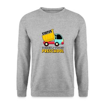 Kids Back to School Currently Digging Preschool - Unisex Sweatshirt - salt & pepper - Front - Alina (178cm) & Michal (187cm)
