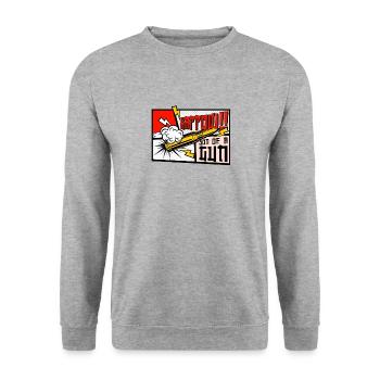 Kappow Bullets Gun Explosion Big bang Aesthetic - Unisex Sweatshirt - salt & pepper - Front - Alina (178cm) & Michal (187cm)