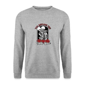 Romantique Gothique Os Squelette Roses Mort Tombe - Sweat-shirt Unisexe - gris chiné - Devant - Alina (178cm) & Michal (187cm)