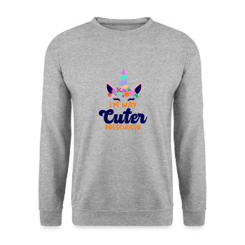 Preschool Kids Back to School Way Cuter for Girls - Unisex Sweatshirt - salt & pepper - Front - Alina (178cm) & Michal (187cm)