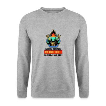 Kids Back to School Gamer Mode 2nd Grade Level - Unisex Sweatshirt - salt & pepper - Front - Alina (178cm) & Michal (187cm)