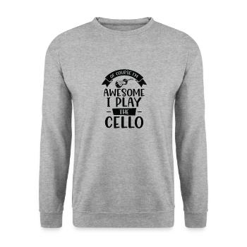 Musik Cello Instrument Klassische Musik Cellist - Unisex Pullover - Weißgrau meliert - Vorne - Alina (178cm) & Michal (187cm)