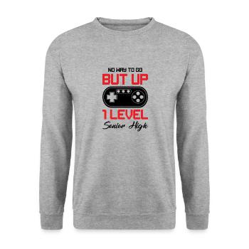 Teens Back to School No Way to Go Up One Level - Unisex Sweatshirt - salt & pepper - Front - Alina (178cm) & Michal (187cm)