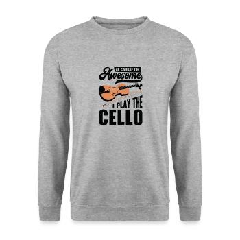 Musik Cello Instrument Klassische Musik Cellist - Unisex Pullover - Weißgrau meliert - Vorne - Alina (178cm) & Michal (187cm)