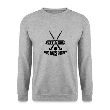 Feldhockey Mädchen Hockeyspielerin Damen Hockey - Unisex Pullover - Weißgrau meliert - Vorne - Alina (178cm) & Michal (187cm)