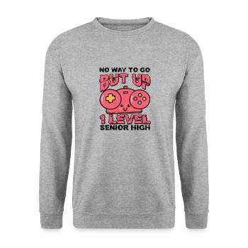 Teens Back to School No Way to Go Up One Level - Unisex Sweatshirt - salt & pepper - Front - Alina (178cm) & Michal (187cm)