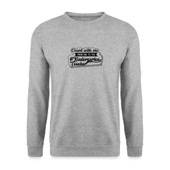 Kids Back To School Count With Me From One To Ten - Unisex Sweatshirt - salt & pepper - Front - Alina (178cm) & Michal (187cm)