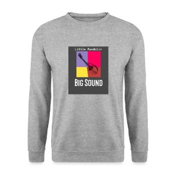 Little Mandolin - Big Sound - Pop Art - Unisex Pullover - Weißgrau meliert - Vorne - Alina (178cm) & Michal (187cm)