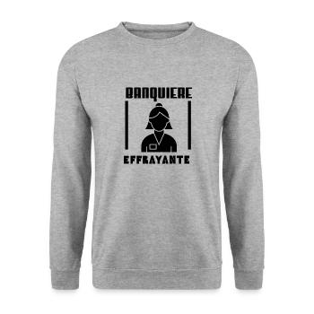 Tshirt femme Banquiere effrayante - Sweat-shirt Unisexe - gris chiné - Devant - Alina (178cm) & Michal (187cm)
