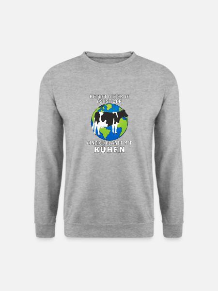 RETTET DIE ERDE ES IST DER EINZIGE PLANET MIT - Unisex Pullover - Weißgrau meliert
