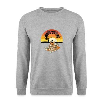 Bachelier 2022 Vacances Mode on Ideé Cadeau Humour - Sweat-shirt Unisexe - gris chiné - Devant - Alina (178cm) & Michal (187cm)