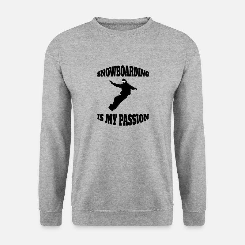 Snowboard Wintersport Spruch Snowboardfahrer - Unisex Pullover - Weißgrau meliert