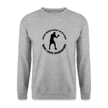 Kickboxen Kampfsport Boxen Kickboxer Boxer - Unisex Pullover - Weißgrau meliert - Vorne - Alina (178cm) & Michal (187cm)