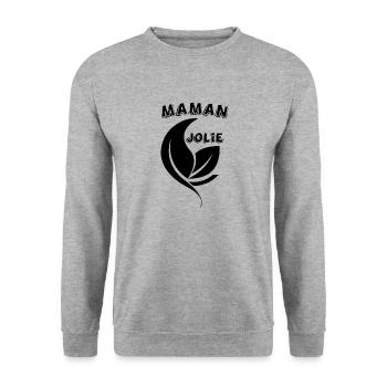Tshirt femme Maman Jolie - Sweat-shirt Unisexe - gris chiné - Devant - Alina (178cm) & Michal (187cm)