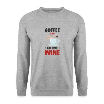 Coffee Caffeine Wine Drinking Coffee Addict - Unisex Sweatshirt - salt & pepper - Front - Alina (178cm) & Michal (187cm)