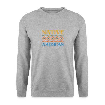 Indians For All Indigenous Peoples - Unisex Sweatshirt - salt & pepper - Front - Alina (178cm) & Michal (187cm)