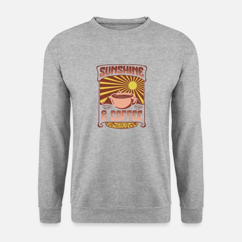 Sonnenschein- und Kaffeehemd, Sommerhemden für - Unisex Pullover - Weißgrau meliert